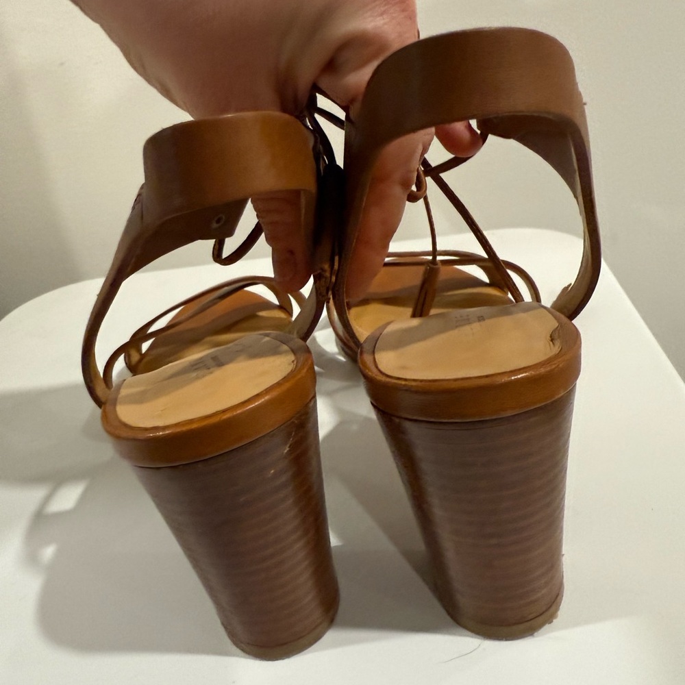 Sezane strappy brown leather high heels, size 39 EU / 8.5 US - Picture 5 of 11